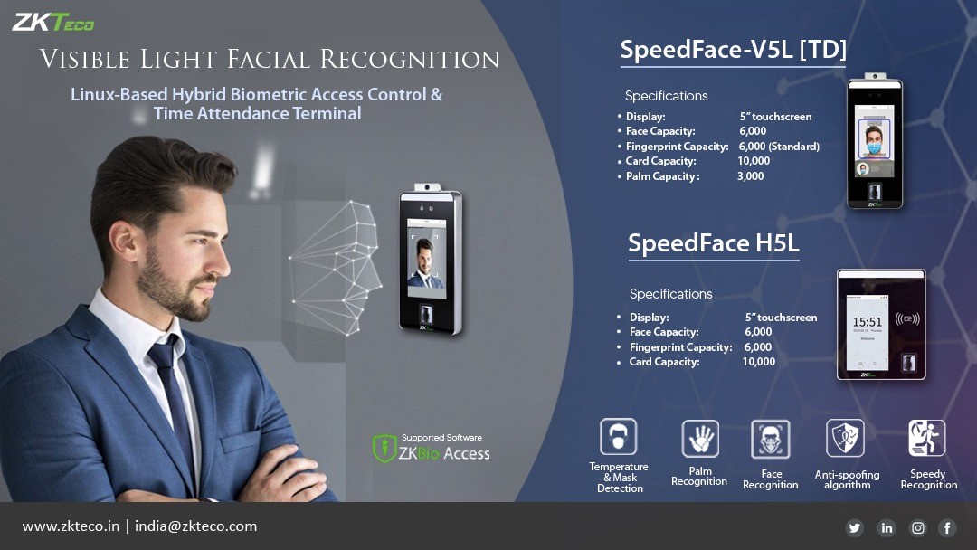 Visible light facial recognition terminal